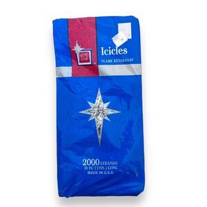 Brite Star Christmas Tree Tinsel 2000 Strands 18" Silver Shiny Icicles New